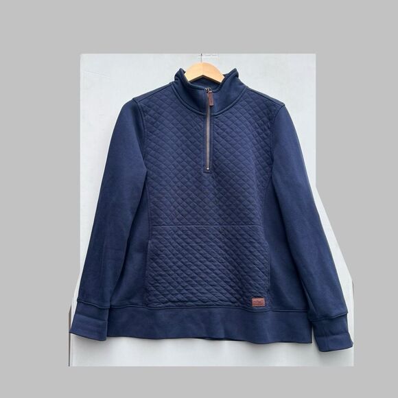 L.L .Bean Women's Quilted Quarter-Zip Pullover size Large - Picture 1 of 6